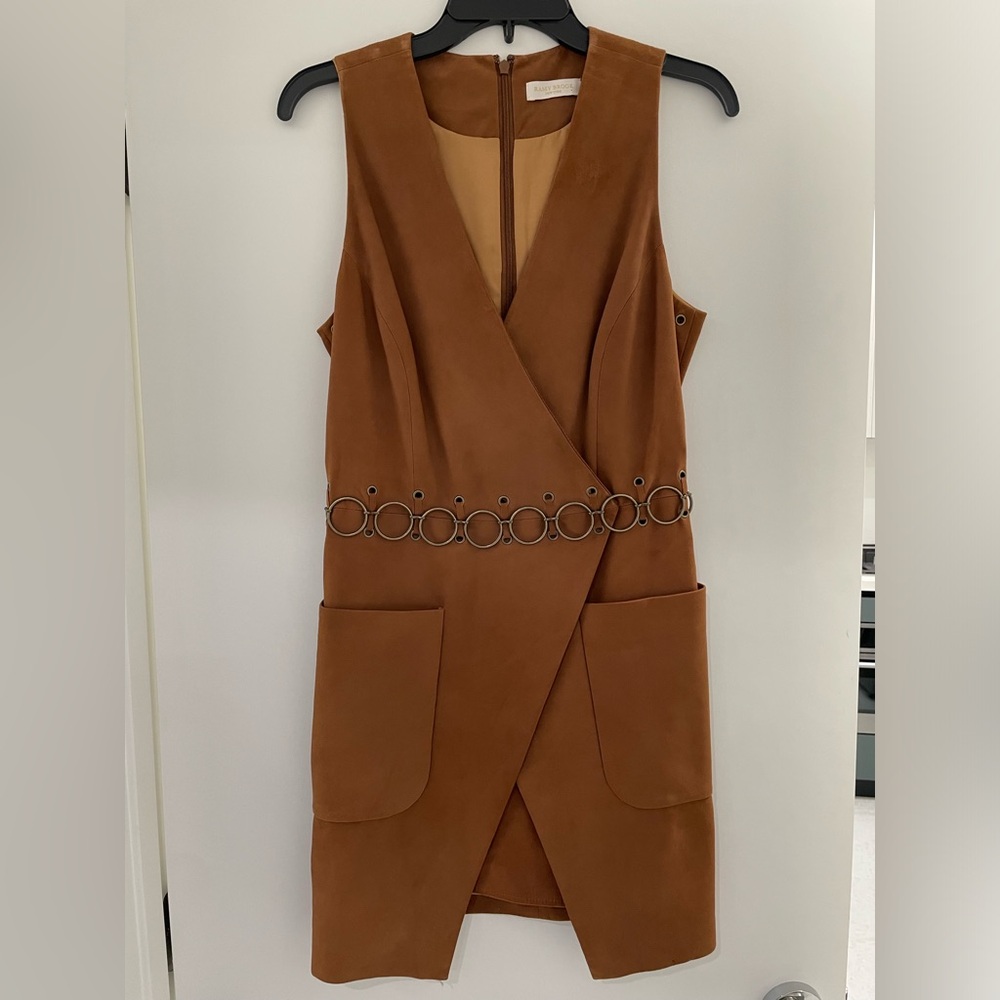Ramy Brook Suede (real leather) dress 6 ring embellished